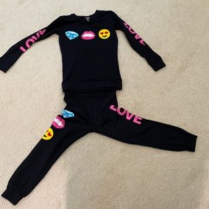 Flowers by Zoe black sweats love set